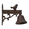 Vintage Cast Iron Bird Welcome Sign with Door Bell - Rustic Outdoor Home Decor