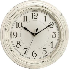 Silent Wall Clock, 12 Inch Vintage Non Ticking Quartz Battery Operated Round Clock