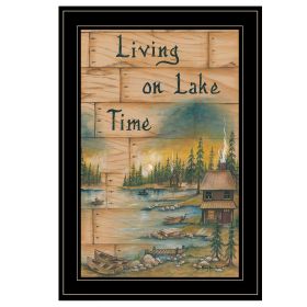 "Living On The Lake" by Mary June, Ready to Hang Framed Print, Black Frame