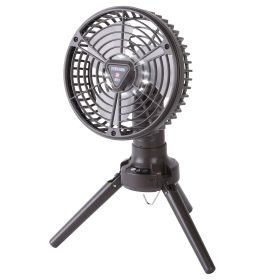 1Pc 10400mah Portable Camping Fan With LED Light Rechargeable Tripod Tent Hanging Fan Lantern Portable Foldable Oscillating Table Fan With 3 Brig (Option: black)