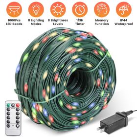 330FT String Lights Outdoor Christmas Decoration Lights With Remote IP44 Waterproof 8 Lighting Modes 8 Brightness Timer Plug In Fairy Light Xmas (Option: Colorful Lighting)
