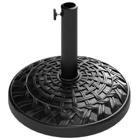 19 Patio Umbrella Base, 26 Lbs Concrete Heavy Duty Umbrella Stand, Round Patio Umbrella Holder For 1.5 1.9 Umbrella Poles For Outdoor, Lawn, Pool (Option: black)