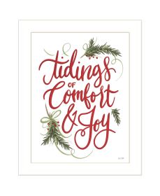 "Tidings of Comfort & Joy" by House Fenway, Ready to Hang Framed Print, White Frame (Color: as Pic)