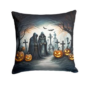 The Grim Reaper Spooky Halloween Throw Pillow Machine Washable, Indoor Outdoor Decorative Pillow for Couch, Bed or Patio, 18Hx18W (Default: Default)
