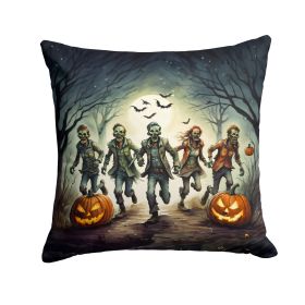 Zombies Spooky Halloween Throw Pillow Machine Washable, Indoor Outdoor Decorative Pillow for Couch, Bed or Patio, 18Hx18W (Default: Default)