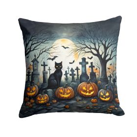 NEW Black Cat Spooky Halloween Throw Pillow Machine Washable, Indoor Outdoor Decorative Pillow for Couch, Bed or Patio, 18Hx18W (Default: Default)
