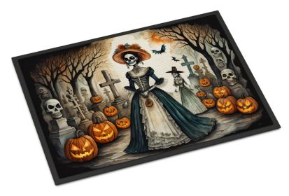 La Catrina Skeleton Spooky Halloween Doormat Front Door Mat Indoor Outdoor Rugs for Entryway, Non Slip Washable Low Pile, 24H X 36W (Default: Default)