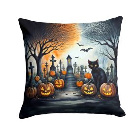 NEW Black Cat Spooky Halloween Throw Pillow Machine Washable, Indoor Outdoor Decorative Pillow for Couch, Bed or Patio, 14Hx14W (Default: Default)