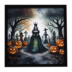 Evil Queen Spooky Halloween Framed Metal Print Bathroom, Kitchen, Office, Home Decor Wall Art Ready to Hang, Square, 8X8 (Default: Default)